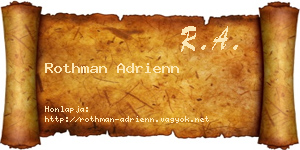 Rothman Adrienn névjegykártya